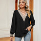 Contrast Puff Sleeve Blouse