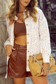 Leopard Collared Neck Dropped Shoulder Jacket Leopard