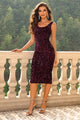 Sequin Sleeveless Slit Dress Magenta