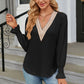 V-Neck Flounce Sleeve Blouse