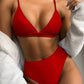 Spaghetti Strap Ribbed Bikini Set