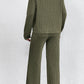 Ribbed Mock Neck Top and Pants Set