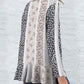 FAM-FAM Printed Open Front Long Sleeve Cardigan