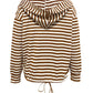 Drawstring Striped Long Sleeve Hoodie