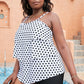 Polka Dot Layered Swim Top