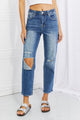 RISEN Full Size Emily High Rise Relaxed Jeans Dark