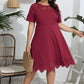 Plus Size Round Neck Openwork Dress