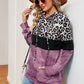 Leopard Drawstring Hoodie with Pocket