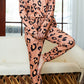 Leopard Round Neck Top and Drawstring Pants Lounge Set