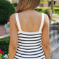 Double Take Striped Straight Neck Cami