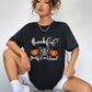 Round Neck Short Sleeve Fall Season Graphic T-Shirt