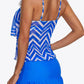 Chevron Two-Tone Ruffled Two-Piece Swimsuit