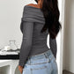 Ruched One Shoulder Long Sleeve T-Shirt