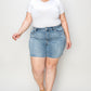 Judy Blue Full Size High Waist Raw Hem Denim Shorts