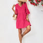 V-Neck Flare Sleeve Mini Dress