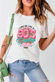 Graphic Round Neck Short Sleeve T-Shirt White