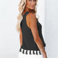 Cutout Tassel Round Neck Tank