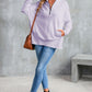 Half Zip Pocketed Dropped Shoulder Sweatshirt