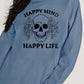 Simply Love Simply Love Full Size HAPPY MIND HAPPY LIFE SKULL Graphic Sweatshirt