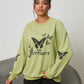 Butterfly Graphic Drop Shoulder Sweatshirt