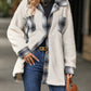 Plaid Contrast Dropped Shoulder Coat