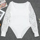 Lace Detail Scoop Neck Long Sleeve Bodysuit