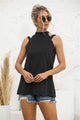 Cutout Mock Neck Tank Black