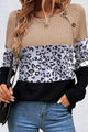 Leopard Round Neck Long Sleeve Top Tan