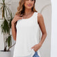 Double Layer Mesh Scoop Neck Wide Strap Tank