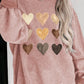 Heart Round Neck Dropped Shoulder Sweatshirt