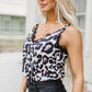 Leopard Print V-Neck Lace Trim Bodysuit