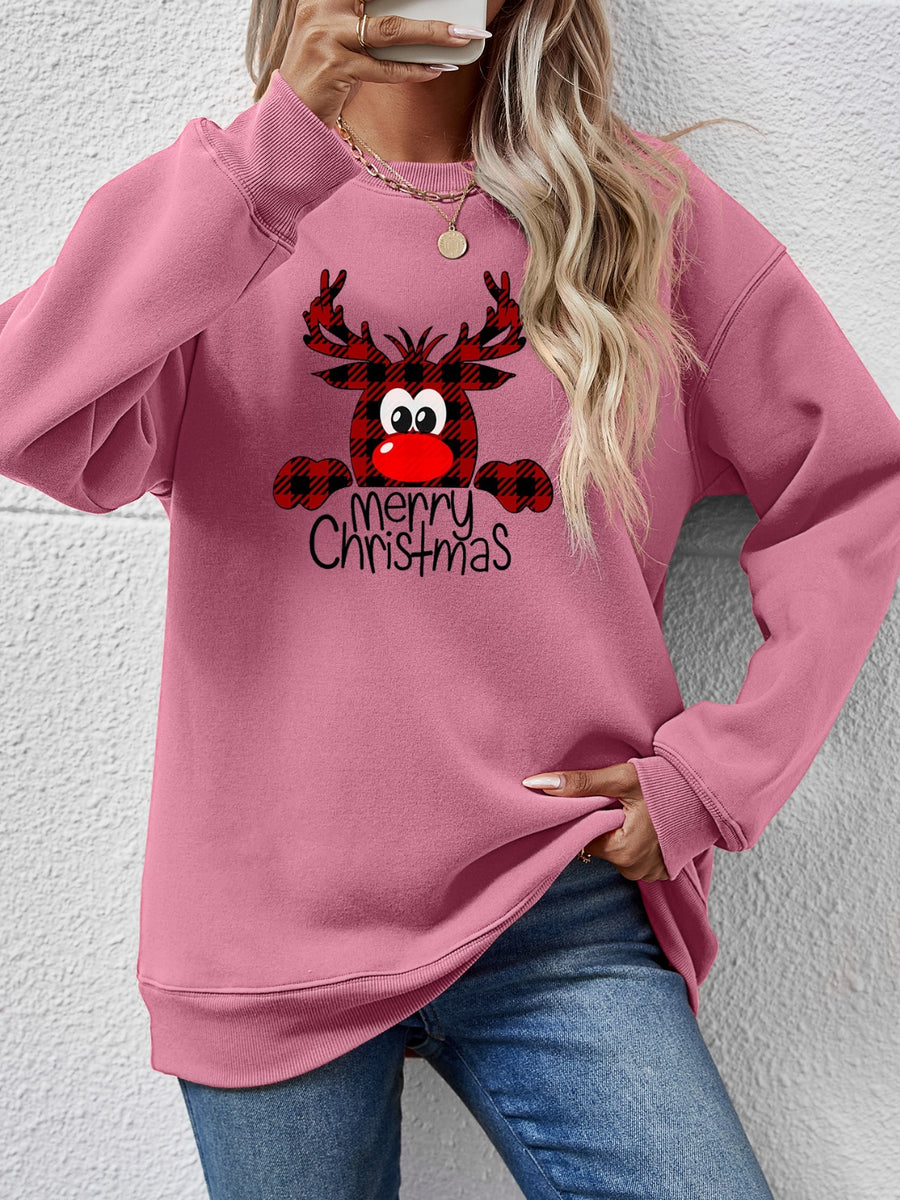 MERRY CHRISTMAS Graphic Sweatshirt Moonlit Mauve