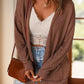 Full Size Textured Open Front Long Sleeve Cardigan