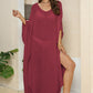 V-Neck Three-Quarter Sleeve Cover-Up