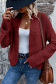 Solid Color Open Front Cardigan Burgundy