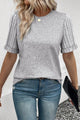 Round Neck Short Sleeve T-Shirt Gray
