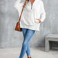 Half Zip Pocketed Dropped Shoulder Sweatshirt