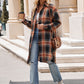 Mandy Plaid Collared Neck Long Sleeve Coat