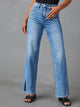 Slit Buttoned Jeans with Pockets Medium