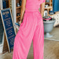 Short Sleeve Top and Wide Leg Pants Set