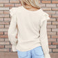 Ruffled Round Neck Flounce Sleeve Top