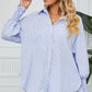 Striped Button Up Smocked Long Sleeve Shirt