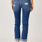 Risen Full Size High-Rise Frayed Cuffed Straight Jeans