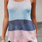 Shiny Color Block Scoop Neck Knit Tank