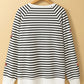 Sequin Football Striped Long Sleeve Sweatshirt