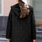 Snap Down Long Sleeve Quilted Winter Coat