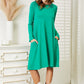 Zenana Full Size Long Sleeve Flare Dress with Pockets