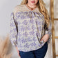 Hailey & Co Full Size Lace Detail Printed Blouse