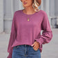 Round Neck Flounce Sleeve Blouse