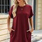 Round Neck Rolled Short Sleeve Tee Dress